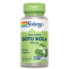 Front view of Solaray Gotu Kola 450mg bottle