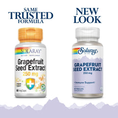 Close-up of Solaray Grapefruit Seed Extract 250 mg Veg Cap bottle label