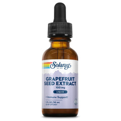 SOLARAY Grapefruit Seed Extract Drops bottle close-up showing convenient wellness support