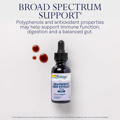 SOLARAY Grapefruit Seed Extract Drops label close-up showing 100 mg per serving