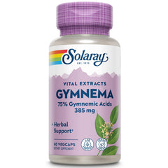 Bottle of Solaray Gymnema Leaf Extract 385 mg Veg Cap 60-count (hero image)