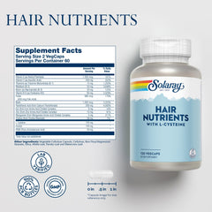 Close-up of SOLARAY Hair Nutrients ingredients panel