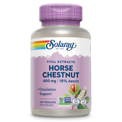 SOLARAY Horse Chestnut Extract bottle and capsules close-up