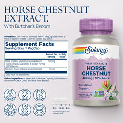 Solaray Horse Chestnut Extract capsules beside bottle