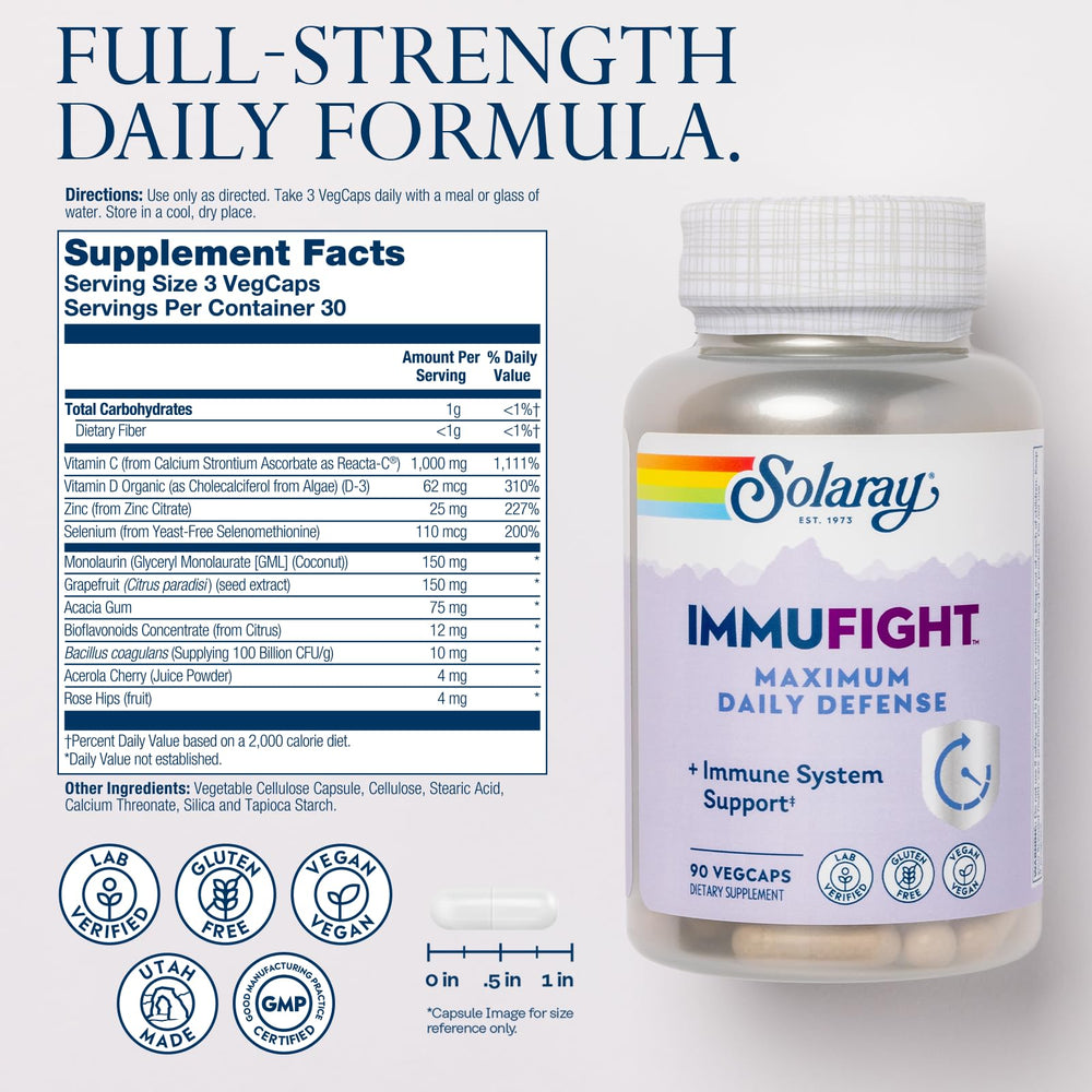 Close-up of Immufight vegan capsules
