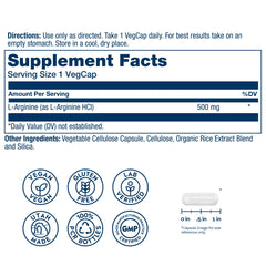 Close-up of SOLARAY L-Arginine 500 mg bottle
