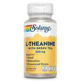 Bottle of SOLARAY L-Theanine 200mg with Green Tea and 90 VegCaps