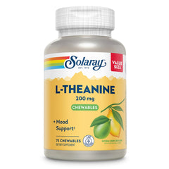 SOLARAY L-Theanine 200mg lemon lime chewables bottle front