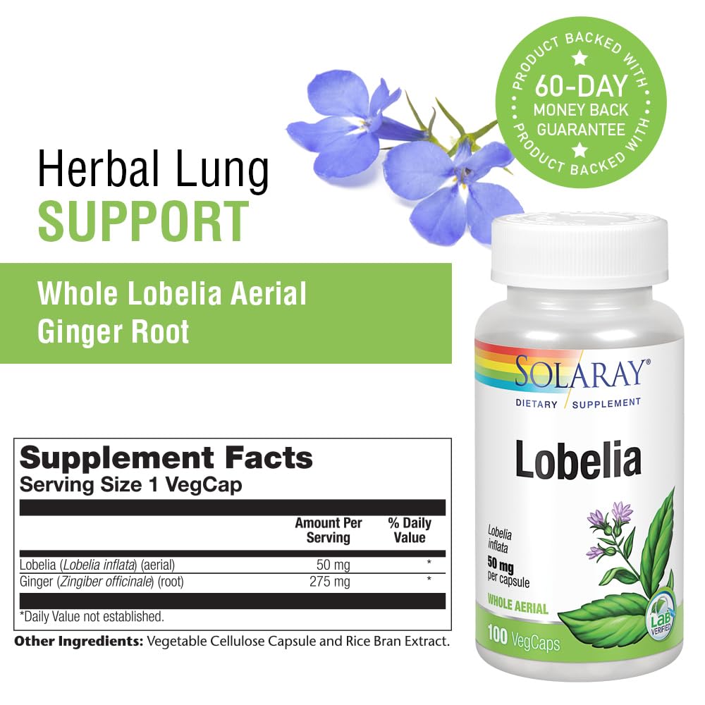 Lobelia blend with ginger root for lung support