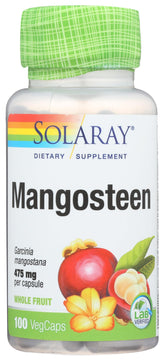 SOLARAY Mangosteen 475mg Whole Herb bottle front