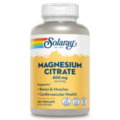 Front view of Solaray Magnesium Citrate 400mg bottle