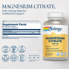 Serving size of Solaray Magnesium Citrate 400mg (3 VegCaps)