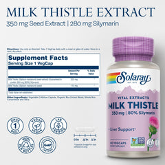 Close-up of vegetarian capsules containing milk thistle seed extract