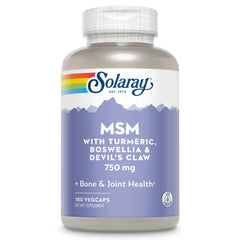 Solaray MSM capsules bottle 750 mg, 180-count – image 1