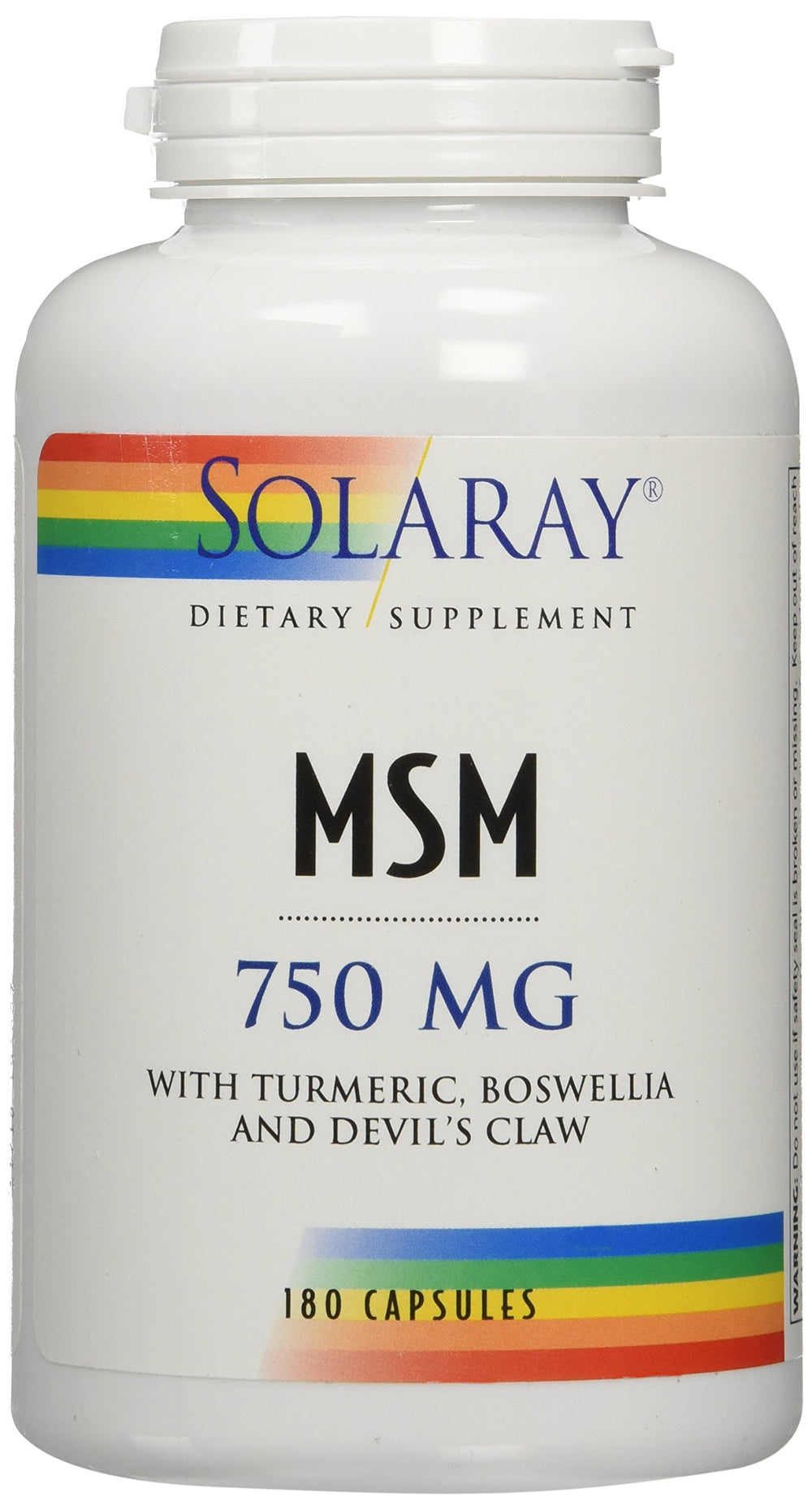 Solaray MSM capsules 750 mg bottle label – image 3