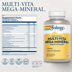SOLARAY Multi-Vita label showing vitamins and minerals