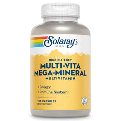 SOLARAY Multi-Vita Mega-Mineral Multivitamin bottle and capsules