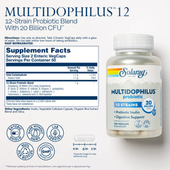 Two SOLARAY probiotic capsules shown as 20B CFU serving