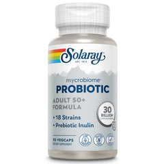 SOLARAY Mycrobiome Probiotic 50+ bottle and capsules