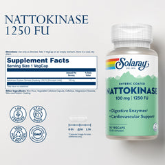 Nattokinase 1250 FU supplement facts panel