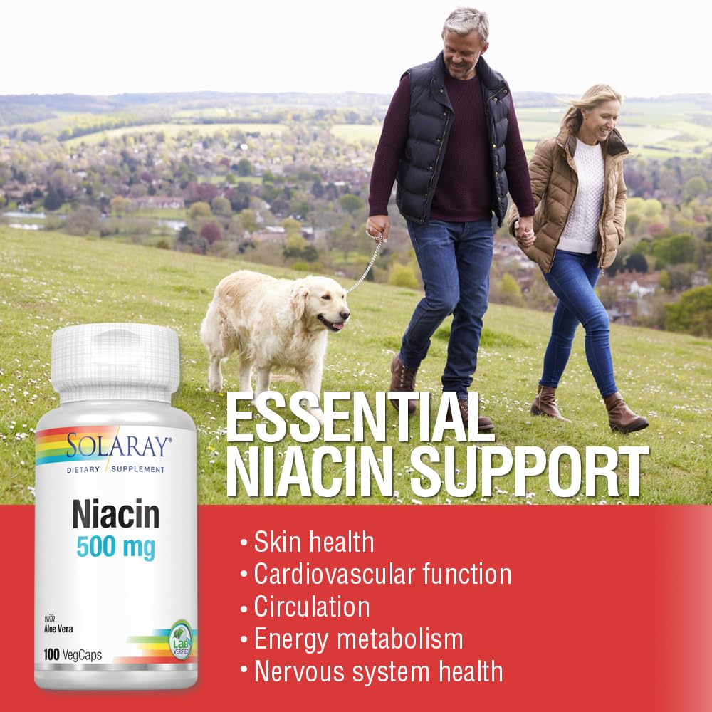 Label highlighting Niacin 500 mg Vitamin B3