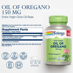 SOLARAY Oil of Oregano Softgels product label