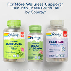 Bottle showing 60 servings of Solaray Oil of Oregano Softgels