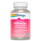 SOLARAY Once Daily Prenatal Multivitamin with DHA and Iron bottle and capsules