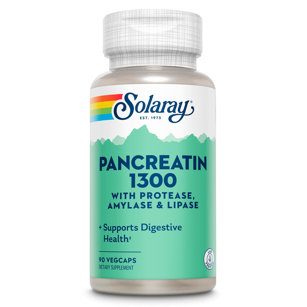 SOLARAY Pancreatin Supplement bottle on white background
