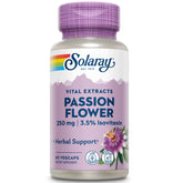 Solaray Passion Flower Extract 250 mg supplement bottle - 60 count