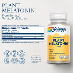 SOLARAY Plant Melatonin 3mg VegCaps serving image