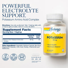 Close-up of Solaray Potassium 99 mg capsules