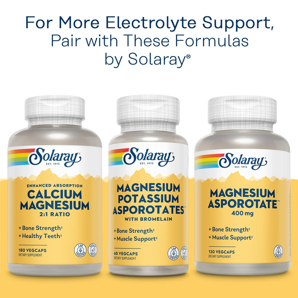 Lifestyle image of Solaray Potassium Asporotate supplement on countertop