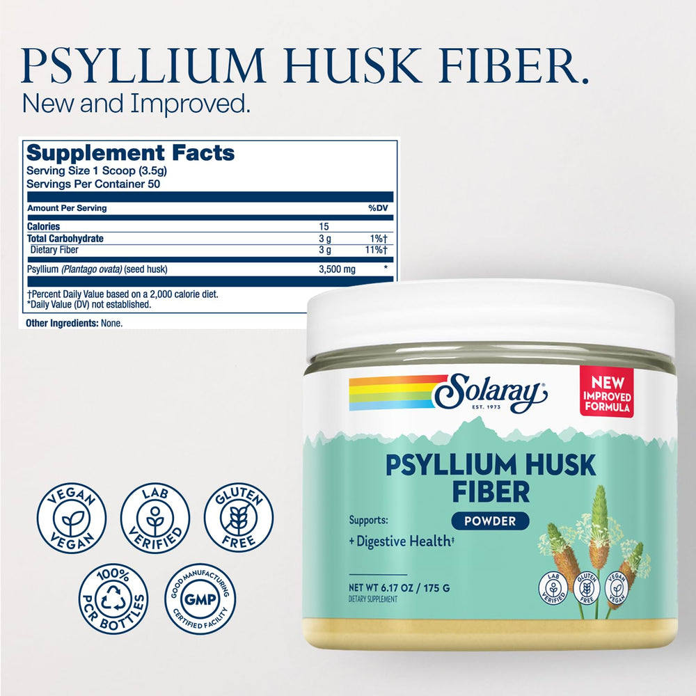 SOLARAY Psyllium Husk Powder label