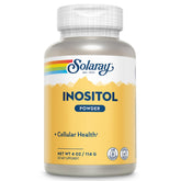 Solaray Pure Inositol Powder bottle with scoop on white background