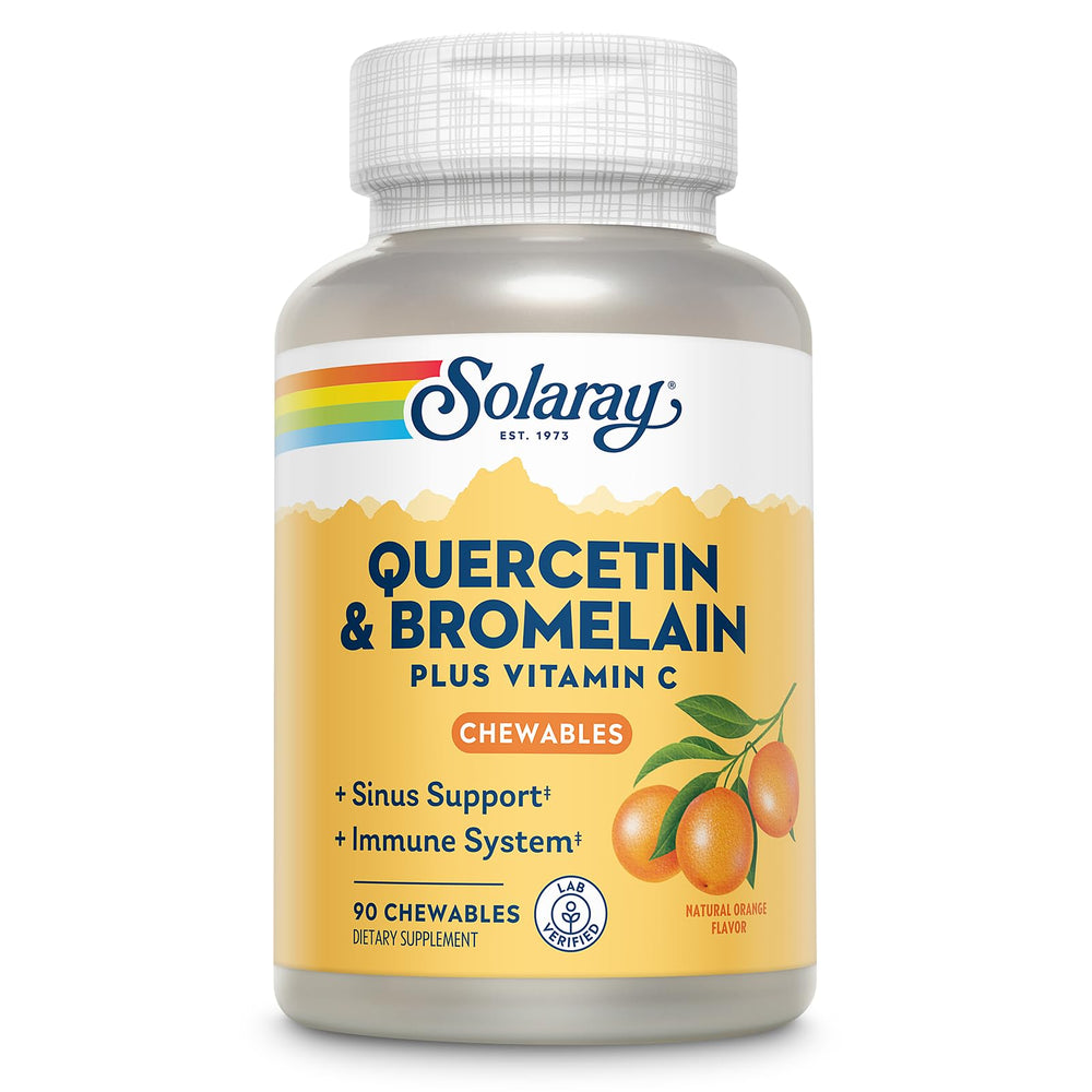 SOLARAY Quercetin with Bromelain and Vitamin C chewables bottle – hero image