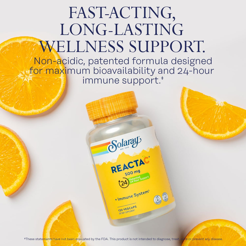 Vegan SOLARAY Reacta-C packaging with immune-supporting Vitamin C