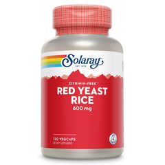 Solaray Red Yeast Rice 600mg bottle and capsules