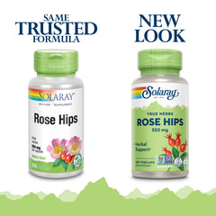 Rose hips fruit capsules with vitamin C and bioflavonoids