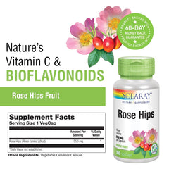 Vitamin C and bioflavonoids from rose hips