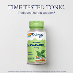 Whole-root Sarsaparilla Root capsules in bottle