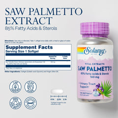 Close-up of Saw Palmetto softgels showing berry oil