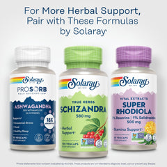 Label showing 100 servings for SOLARAY Schizandra 580 mg