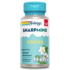 SOLARAY SharpMind Focus bottle label on white background