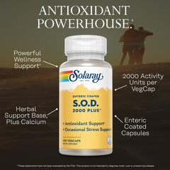 SOLARAY S.O.D. 2000 Plus label and ingredients