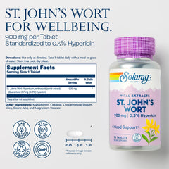 Close-up of St John's Wort 900 mg tablets