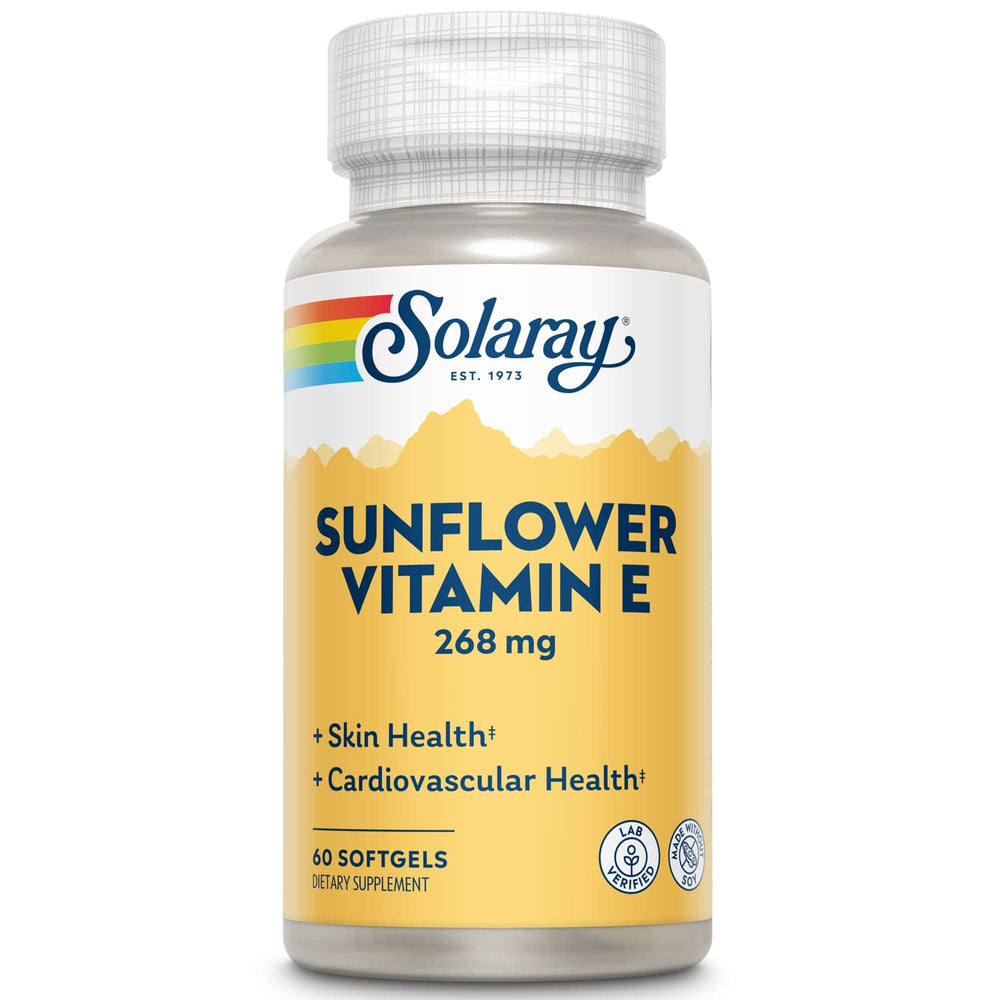 SOLARAY Super Bio E Sunflower Softgels bottle - 400 IU Vitamin E, 60 count