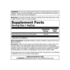 SOLARAY Sweet Wormwood Aerial capsules and bottle on a neutral background