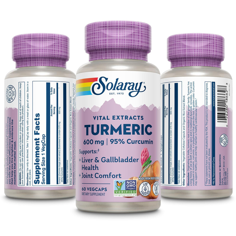 Joint and liver health benefits graphic for turmeric supplement