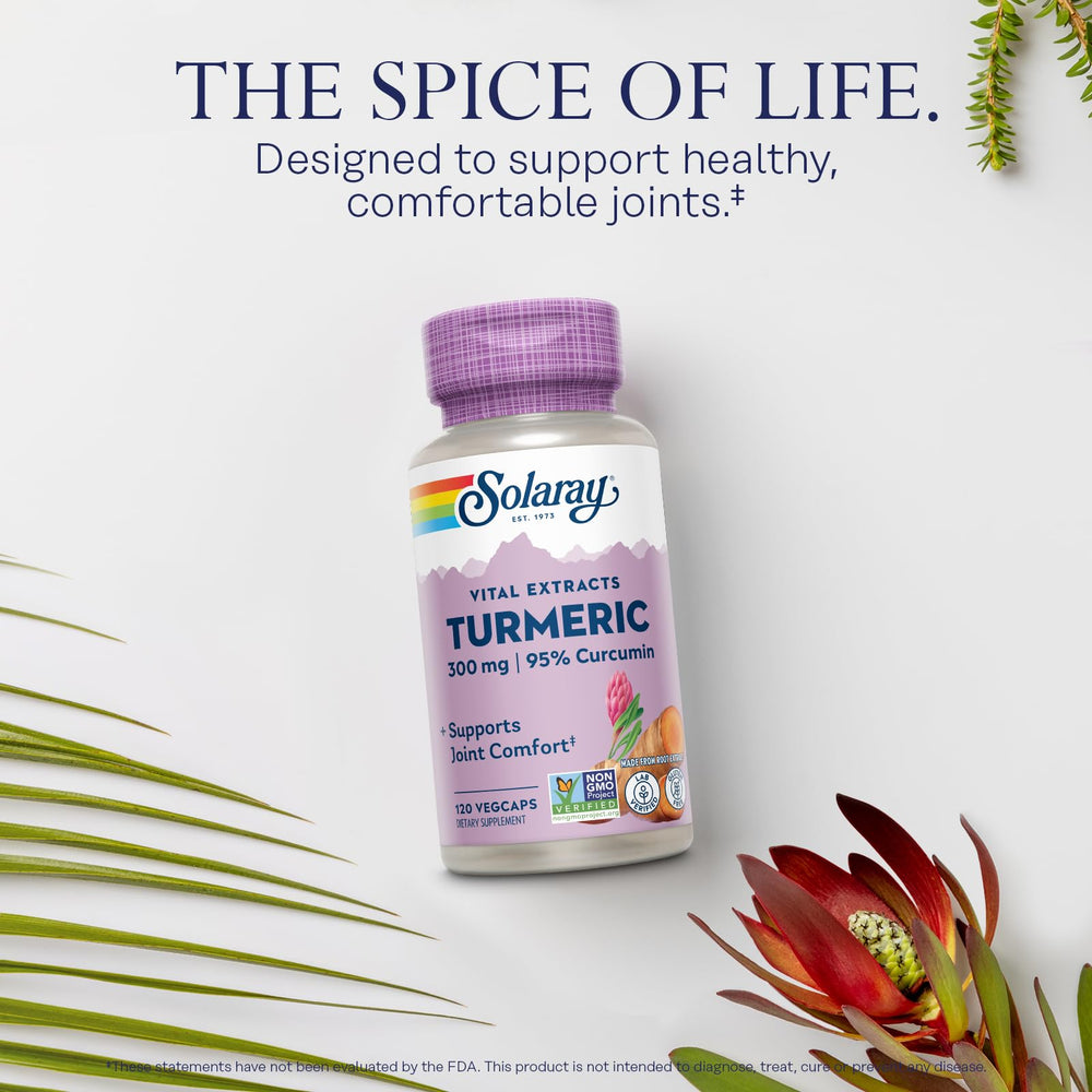 Turmeric root extract providing 95% curcumin (285 mg) per serving